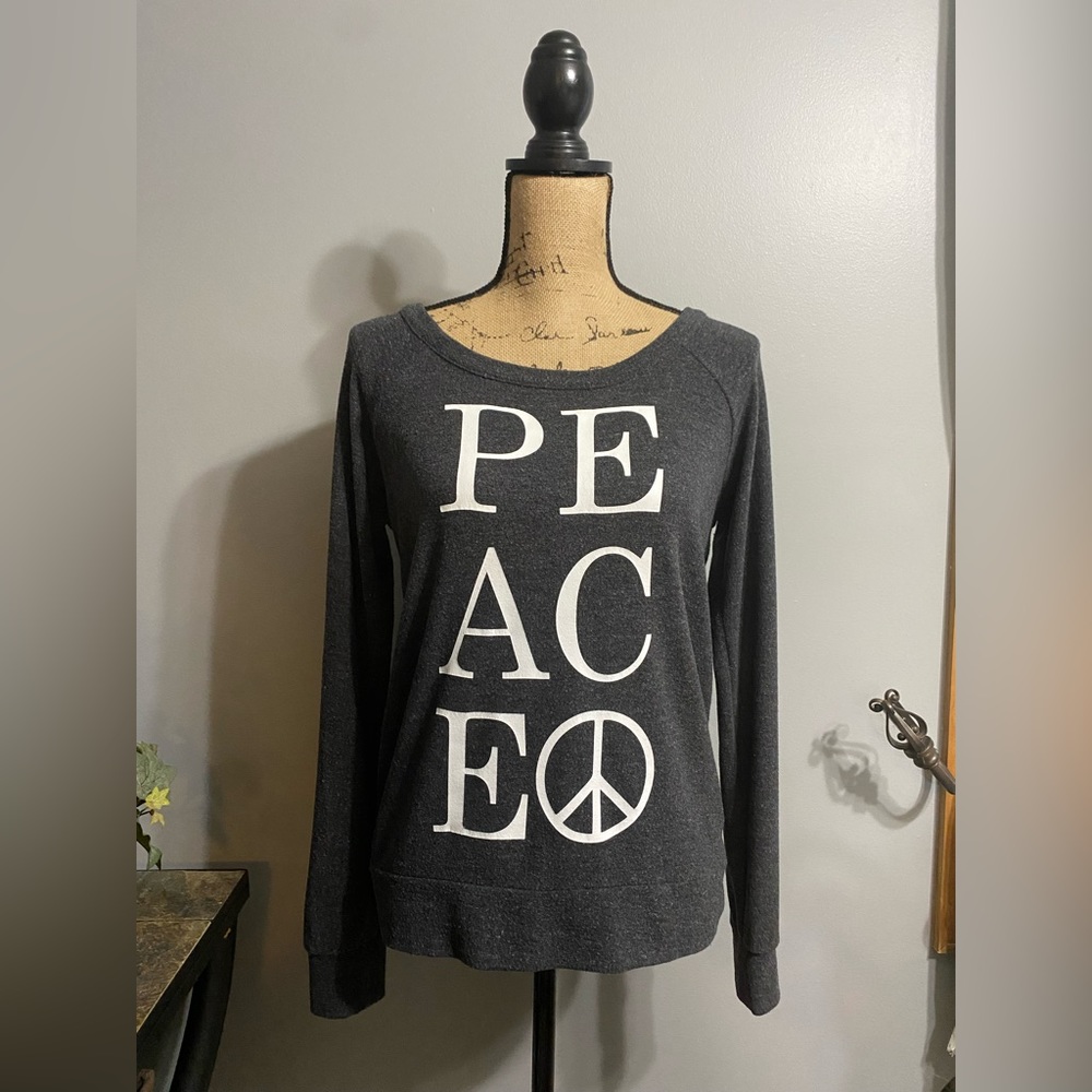 CHASER Peace Sweatshirt, Charcoal Grey, Size Small